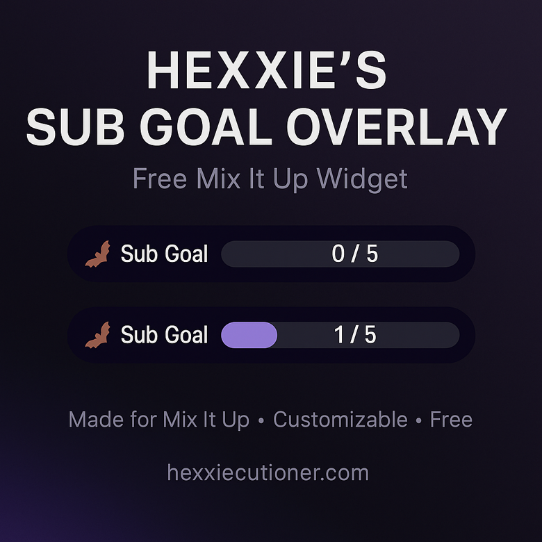 Hexxie's Sub Goal Overlay Showcase UI Preview